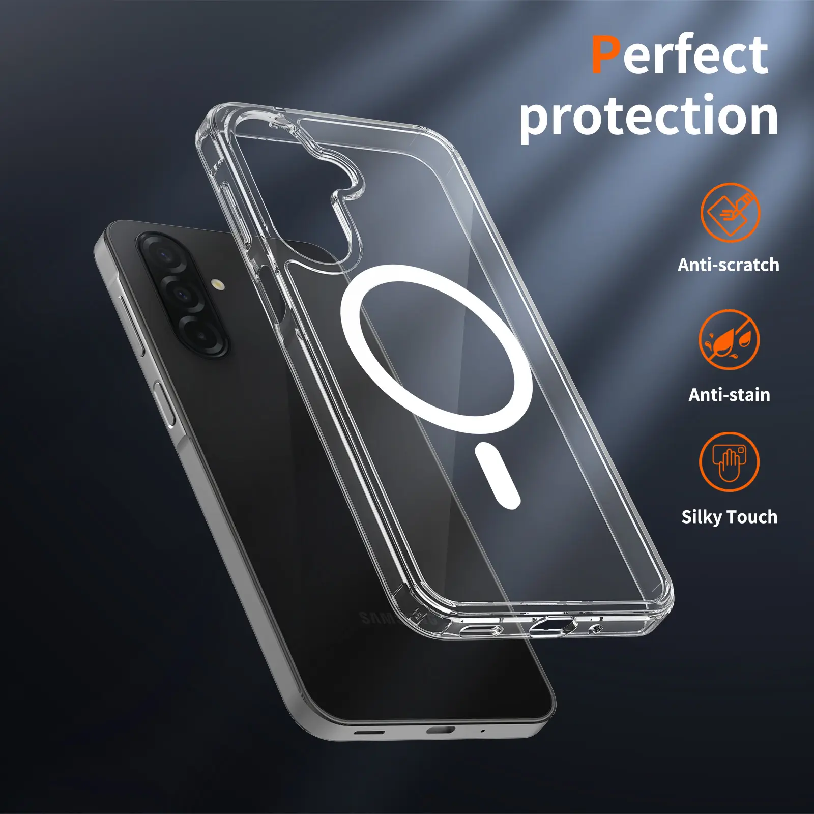 Samsung Galaxy A27 Hoesje Hard Back Cover met MagSafe Transparant afbeelding 4