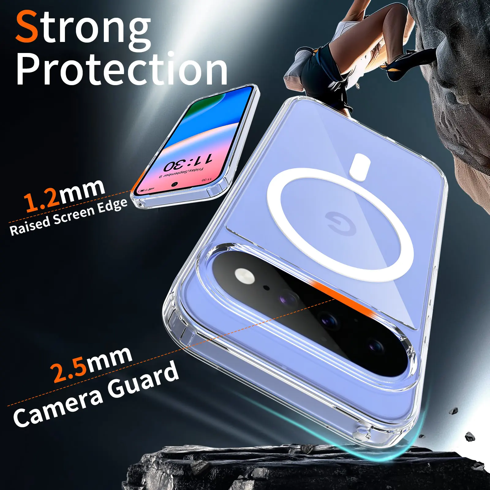 Google Pixel 11 Hoesje Hard Back Cover met MagSafe Transparant afbeelding 5