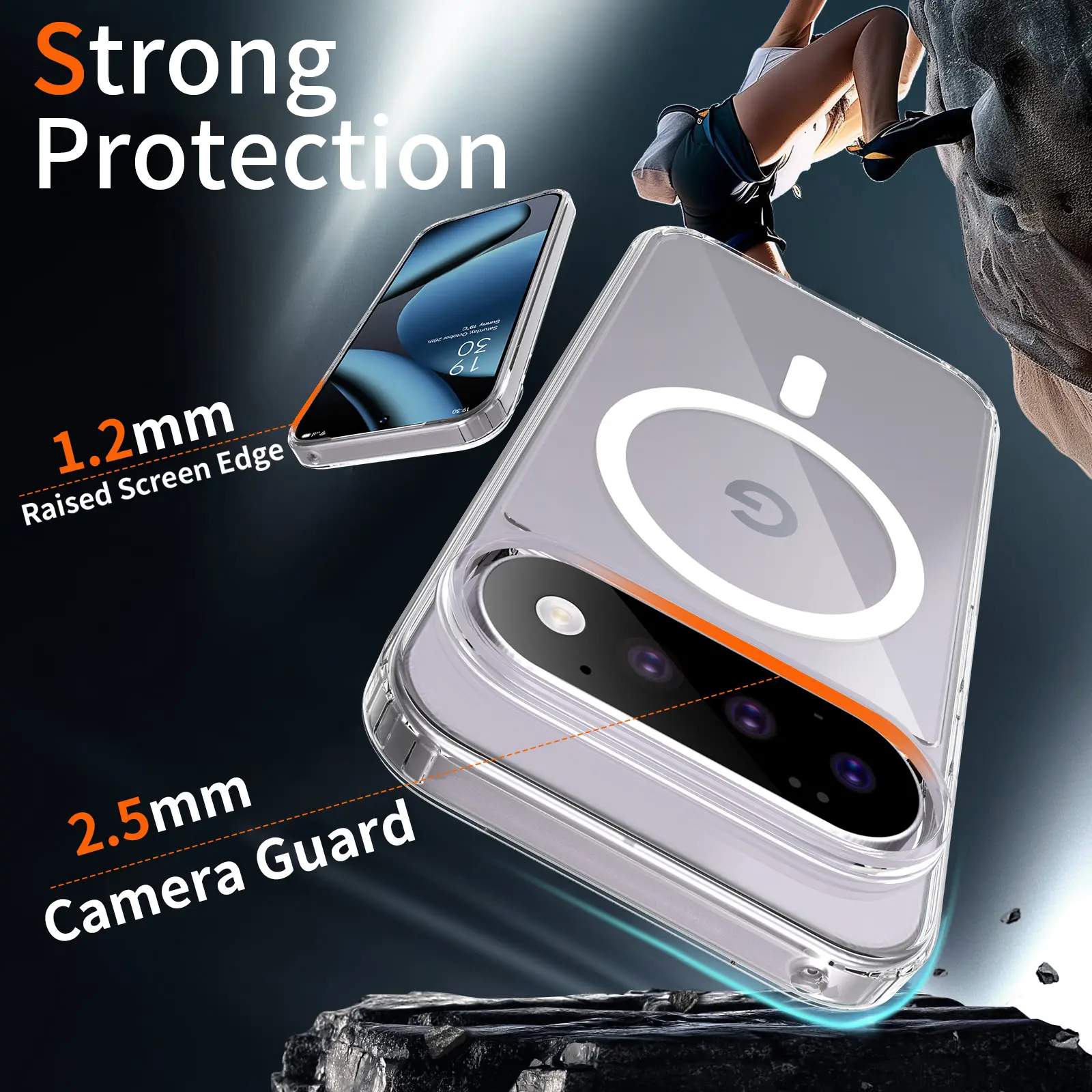 Google Pixel 11 (Pro) Hoesje Hard Back Cover met MagSafe Transparant afbeelding 5