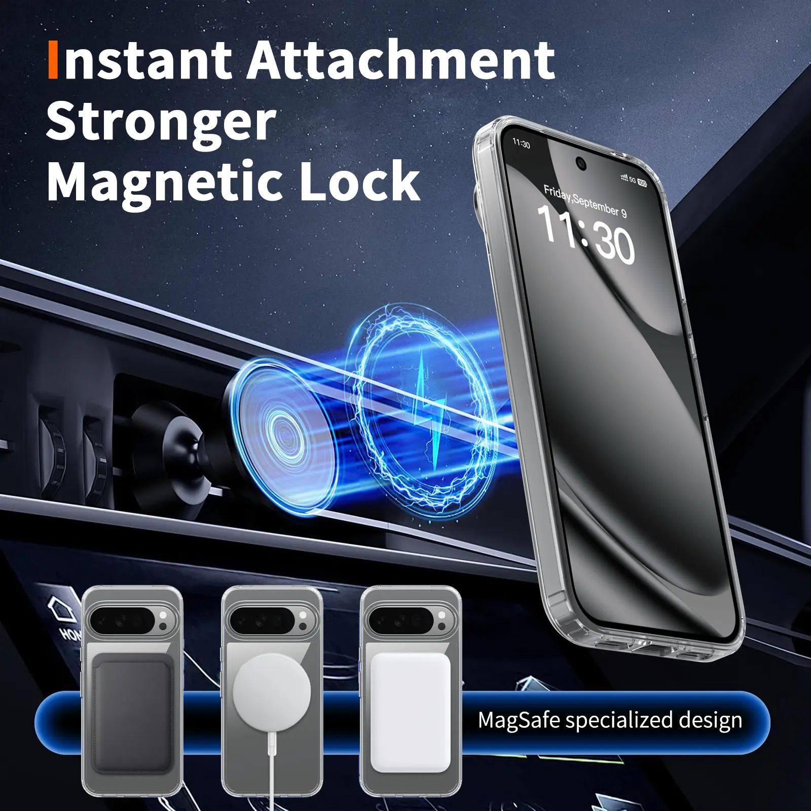 Google Pixel 11 Pro XL Hoesje Hard Back Cover met MagSafe Transparant afbeelding 8
