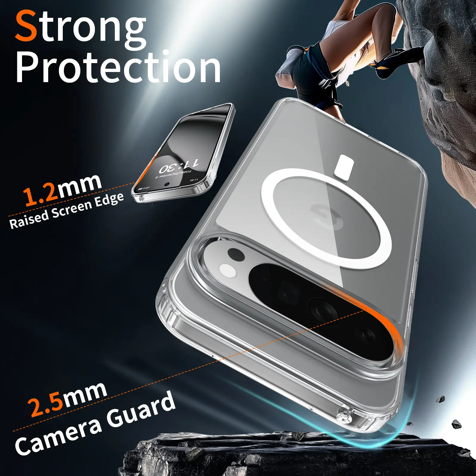 Google Pixel 11 Pro XL Hoesje Hard Back Cover met MagSafe Transparant afbeelding 2