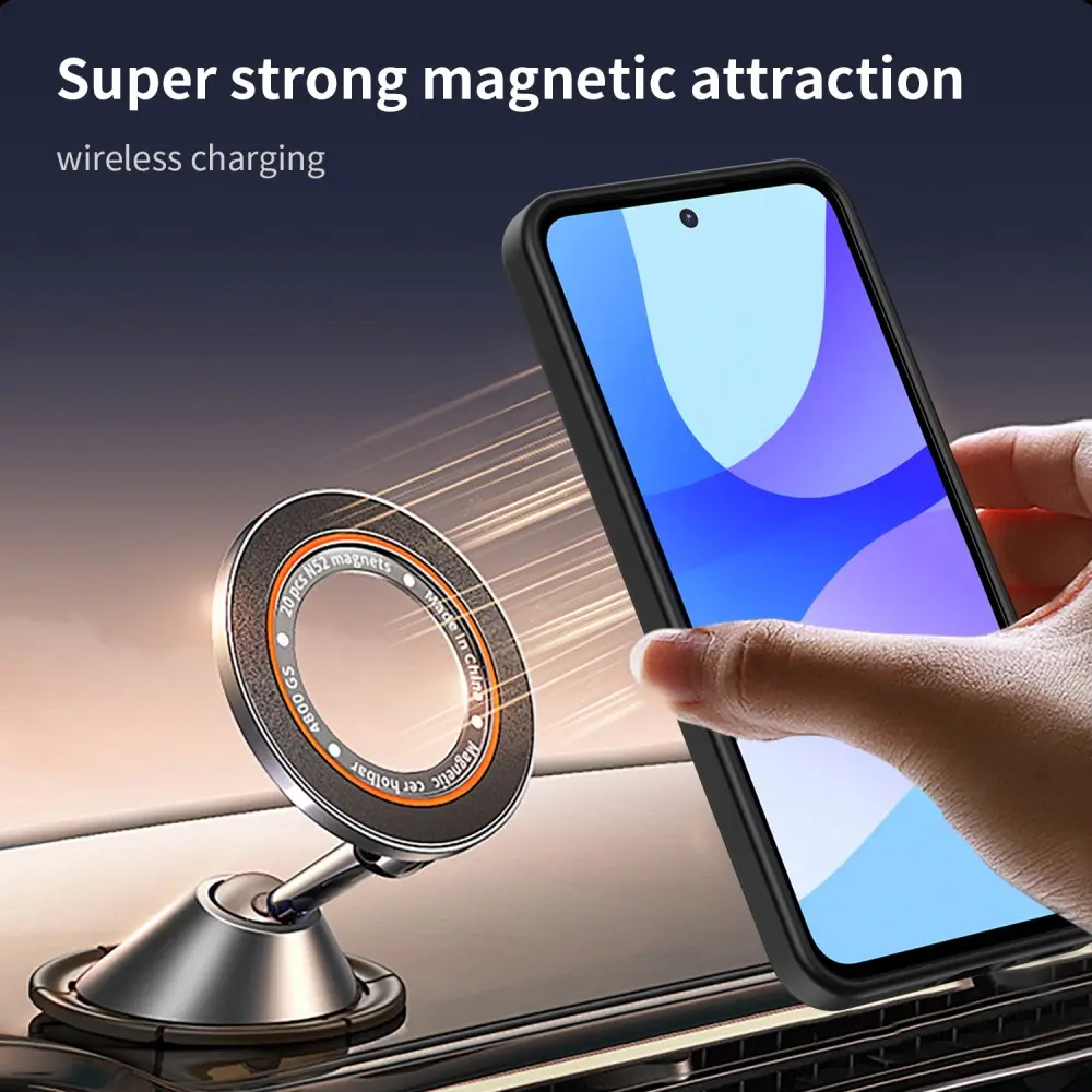 Samsung Galaxy A27 Hybrid Hoesje met MagSafe Back Cover Matte Zwart afbeelding 3