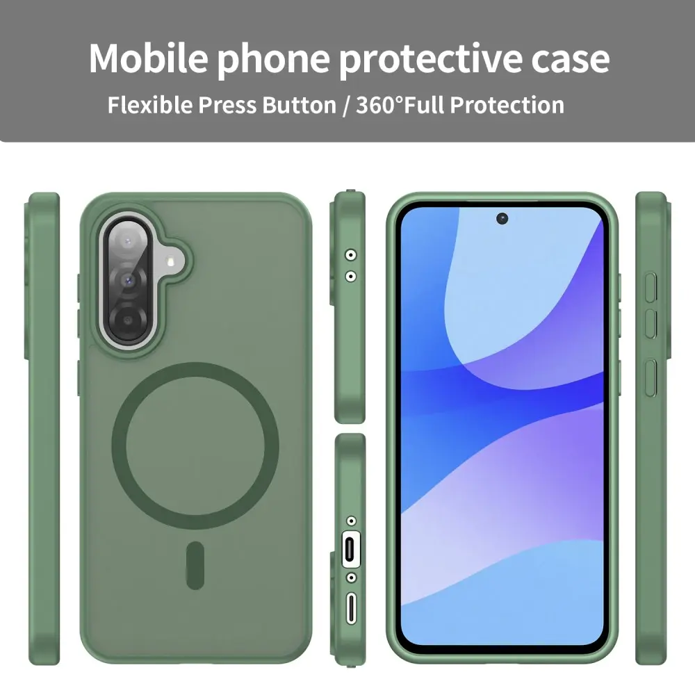 Samsung Galaxy A27 Hybrid Hoesje met MagSafe Back Cover Matte Groen afbeelding 9