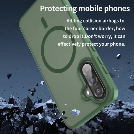 Samsung Galaxy A27 Hybrid Hoesje met MagSafe Back Cover Matte Groen afbeelding 2