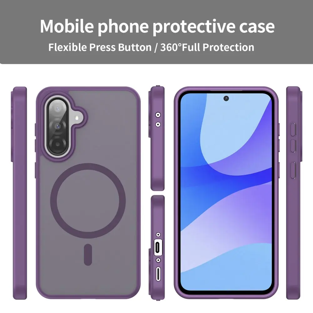Samsung Galaxy A27 Hybrid Hoesje met MagSafe Back Cover Matte Paars afbeelding 9