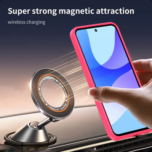 Samsung Galaxy A27 Hybrid Hoesje met MagSafe Back Cover Matte Roze afbeelding 3