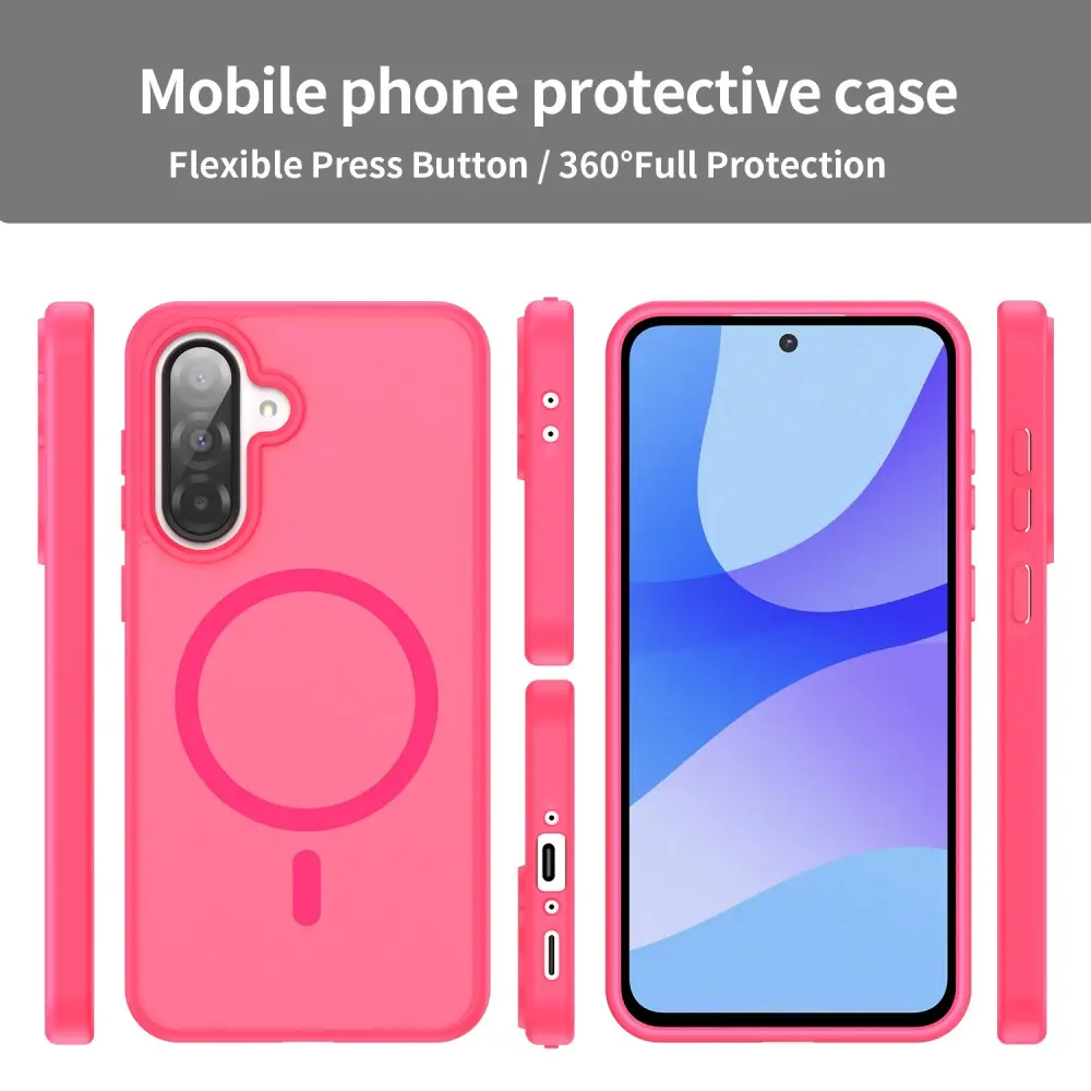 Samsung Galaxy A27 Hybrid Hoesje met MagSafe Back Cover Matte Roze afbeelding 10