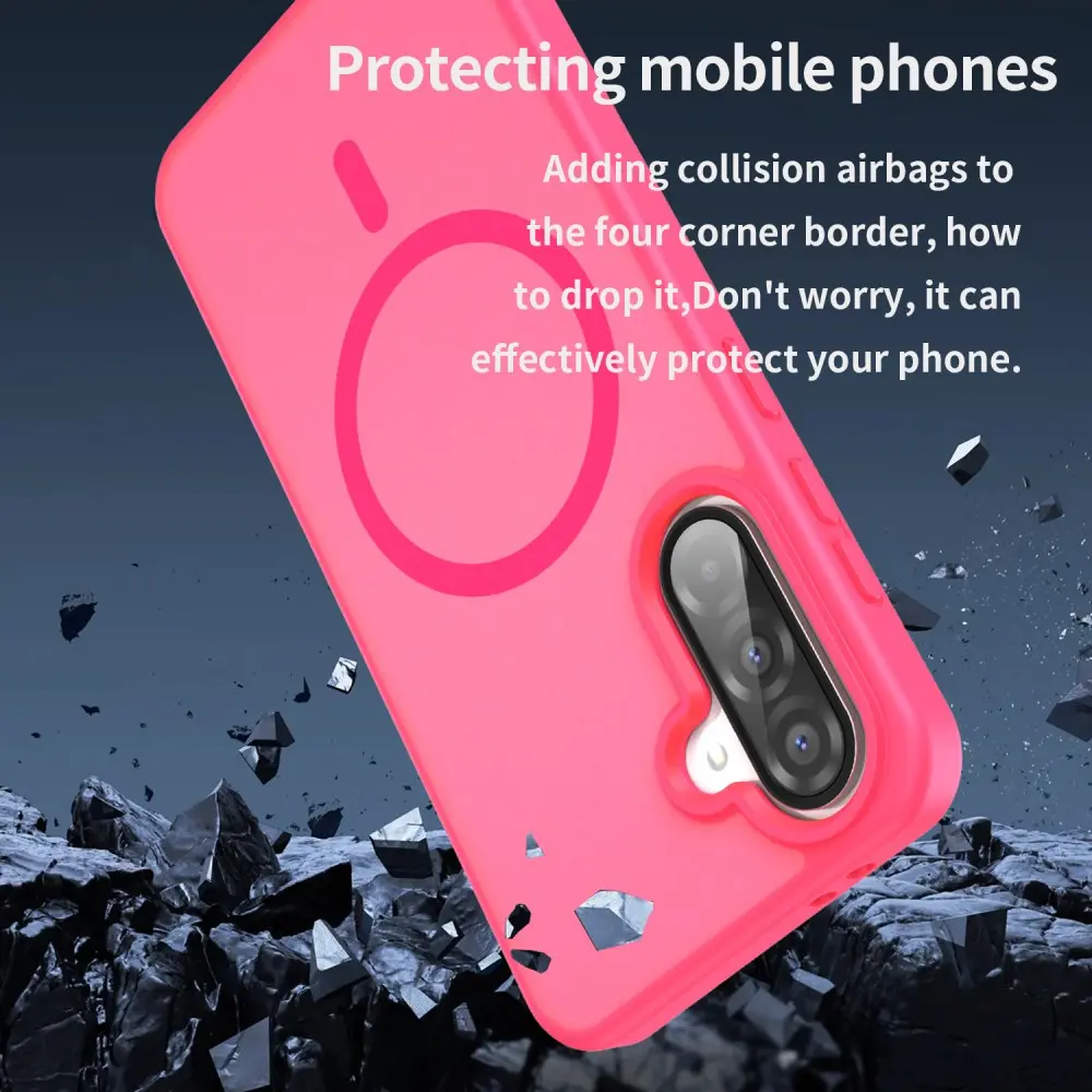 Samsung Galaxy A27 Hybrid Hoesje met MagSafe Back Cover Matte Roze afbeelding 2
