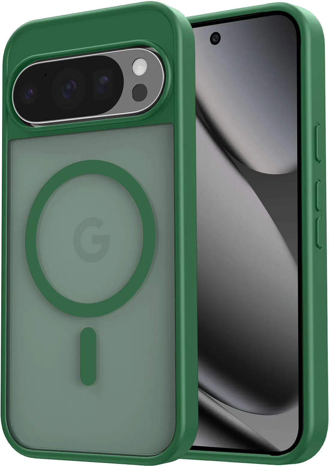 Google Pixel 11 (Pro) Hybrid Hoesje met MagSafe Back Cover Matte Groen afbeelding 2