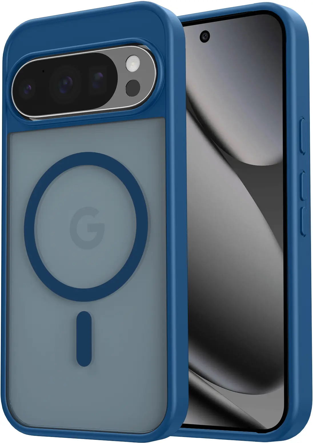 Google Pixel 11 (Pro) Hybrid Hoesje met MagSafe Back Cover Matte Blauw afbeelding 2