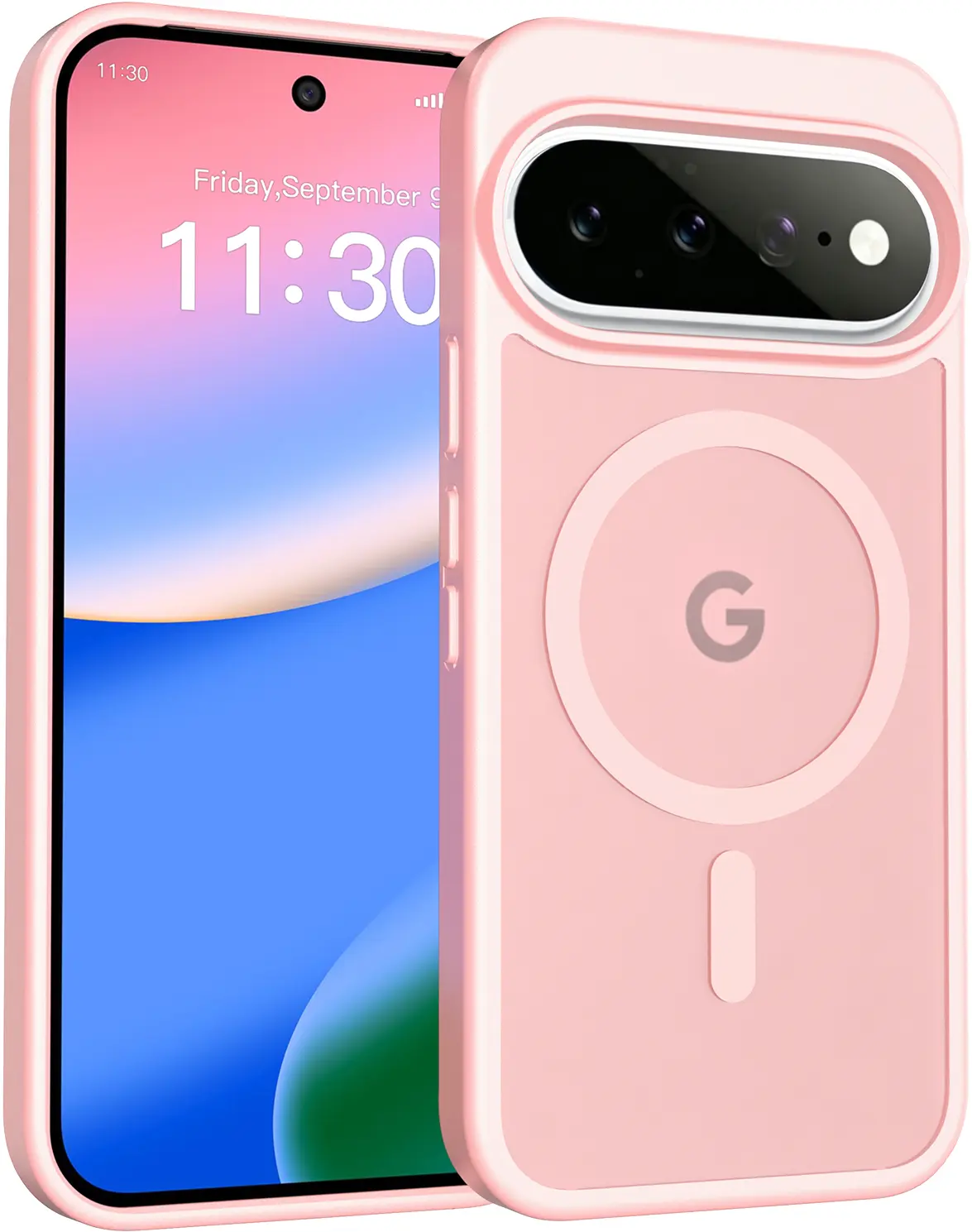 Google Pixel 11 Hybrid Hoesje met MagSafe Back Cover Matte Roze afbeelding 1