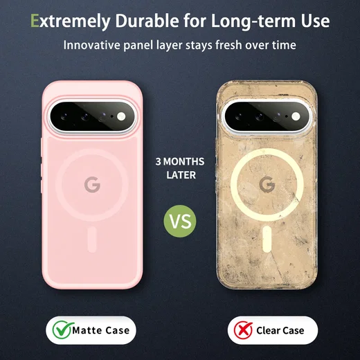 Google Pixel 11 Hybrid Hoesje met MagSafe Back Cover Matte Roze afbeelding 8