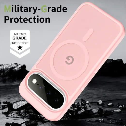 Google Pixel 11 Hybrid Hoesje met MagSafe Back Cover Matte Roze afbeelding 2