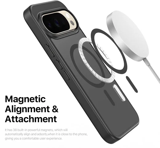 Google Pixel 11 (Pro) Hybrid Hoesje met MagSafe Back Cover Matte Zwart afbeelding 5