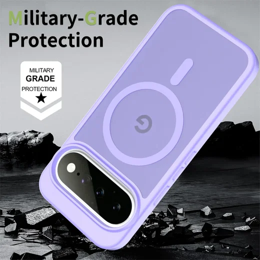 Google Pixel 11 (Pro) Hybrid Hoesje met MagSafe Back Cover Matte Paars afbeelding 2