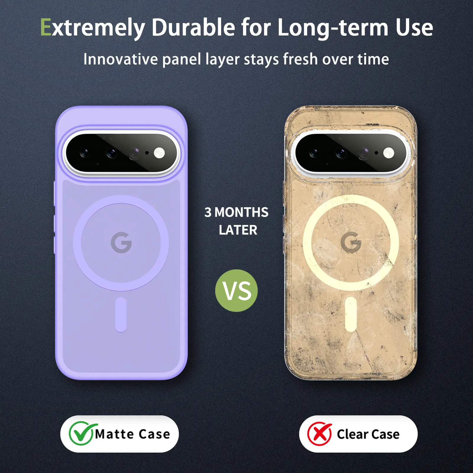 Google Pixel 11 (Pro) Hybrid Hoesje met MagSafe Back Cover Matte Paars afbeelding 8