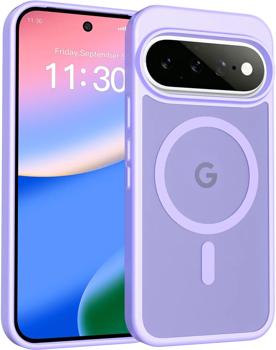 Google Pixel 11 (Pro) Hybrid Hoesje met MagSafe Back Cover Matte Paars afbeelding 1