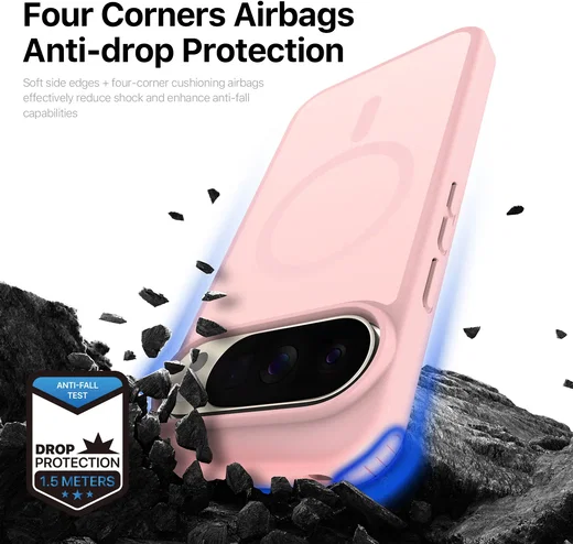 Google Pixel 11 (Pro) Hybrid Hoesje met MagSafe Back Cover Matte Roze afbeelding 2