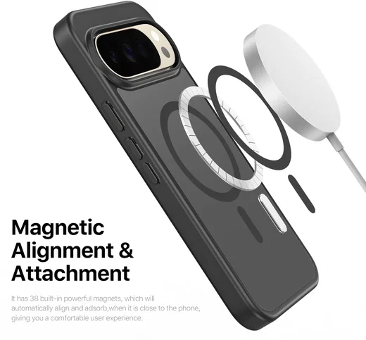 Google Pixel 11 Pro XL Hybrid Hoesje met MagSafe Back Cover Matte Zwart afbeelding 6