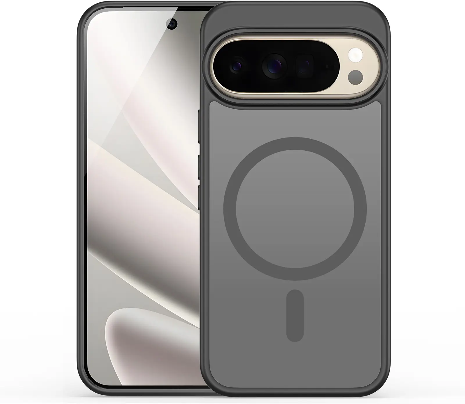 Google Pixel 11 Pro XL Hybrid Hoesje met MagSafe Back Cover Matte Zwart afbeelding 1