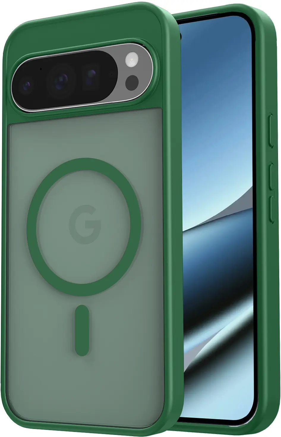 Google Pixel 11 Pro XL Hybrid Hoesje met MagSafe Back Cover Matte Groen afbeelding 2