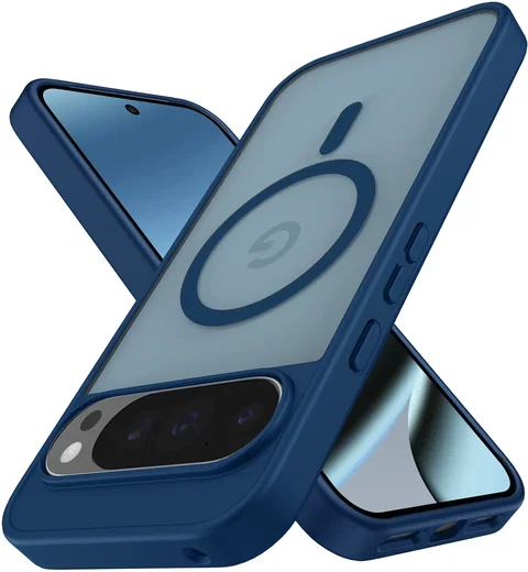 Google Pixel 11 Pro XL Hybrid Hoesje met MagSafe Back Cover Matte Blauw afbeelding 10
