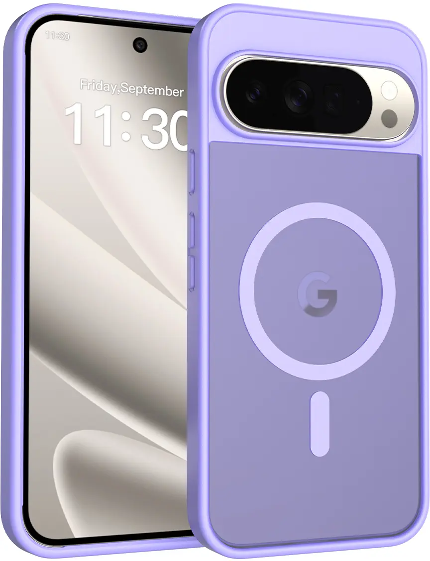 Google Pixel 11 Pro XL Hybrid Hoesje met MagSafe Back Cover Matte Paars afbeelding 1