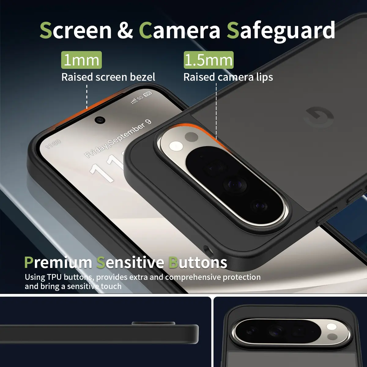 Google Pixel 11 Pro XL Hoesje Back Cover Matte Zwart afbeelding 4
