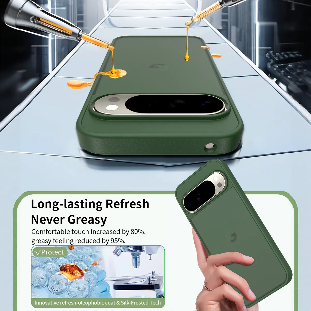Google Pixel 11 Pro XL Hoesje Back Cover Matte Groen afbeelding 4