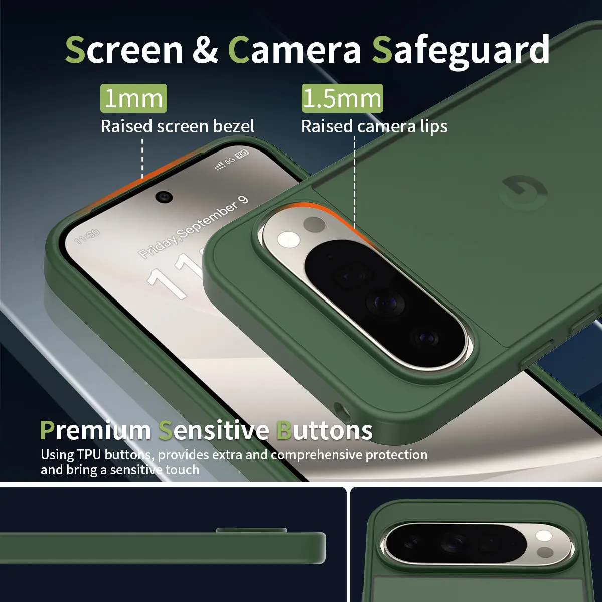 Google Pixel 11 Pro XL Hoesje Back Cover Matte Groen afbeelding 3
