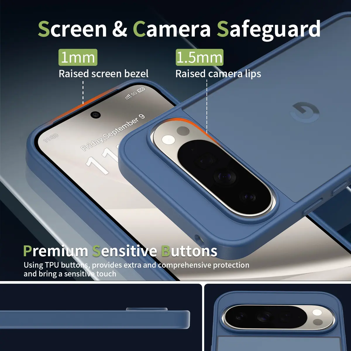 Google Pixel 11 Pro XL Hoesje Back Cover Matte Blauw afbeelding 3