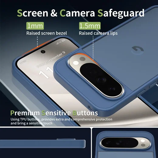 Google Pixel 11 Pro XL Hoesje Back Cover Matte Blauw afbeelding 3