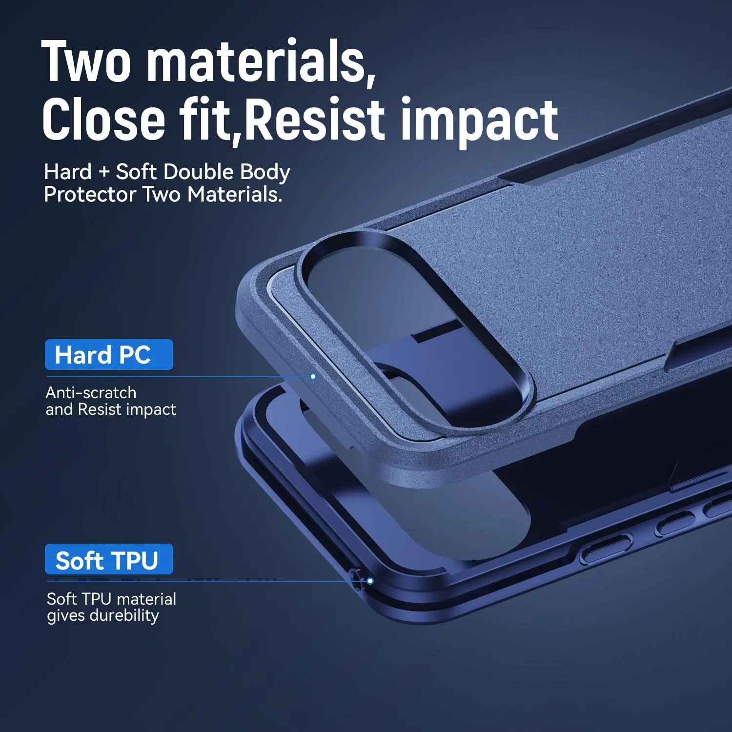 Google Pixel 11 / 11 Pro Hoesje Schokbestendige Hardcase Back Cover Blauw afbeelding 6