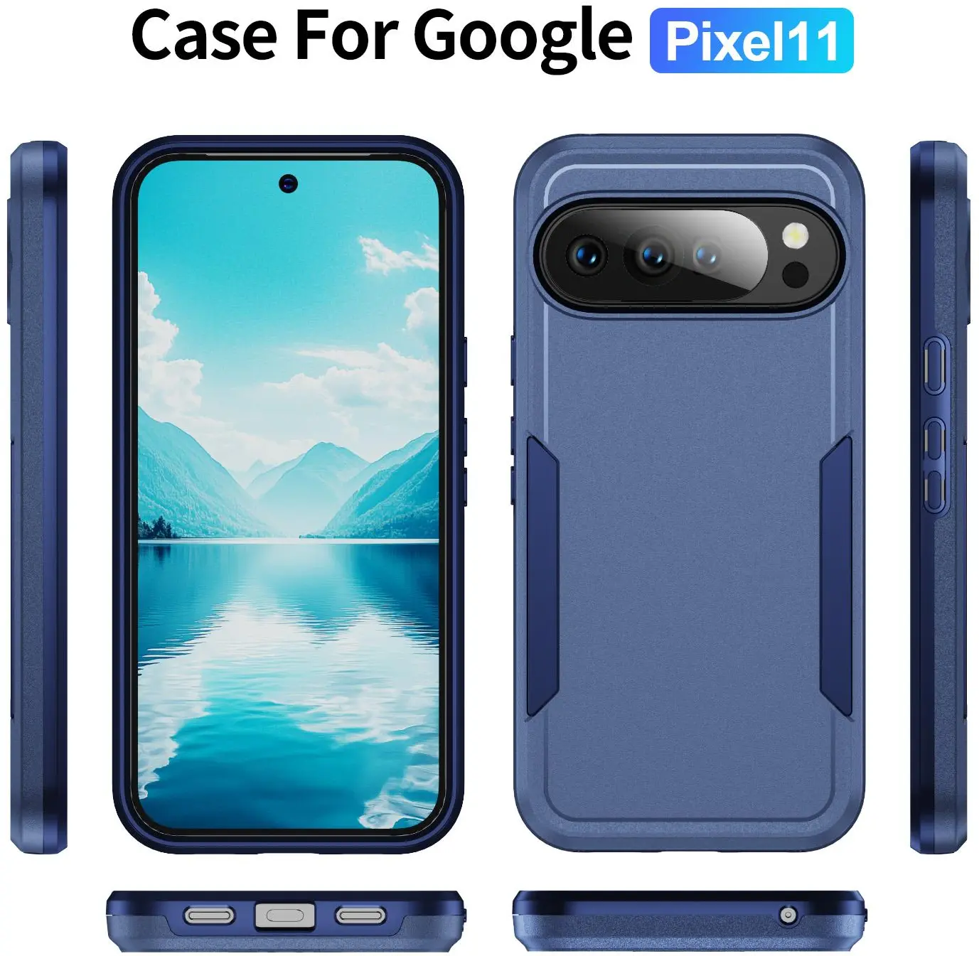 Google Pixel 11 / 11 Pro Hoesje Schokbestendige Hardcase Back Cover Blauw afbeelding 2