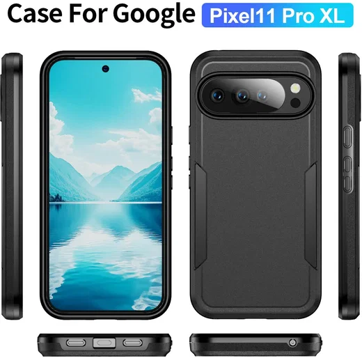 Google Pixel 11 Pro XL Hoesje Schokbestendige Hardcase Back Cover Zwart afbeelding 2