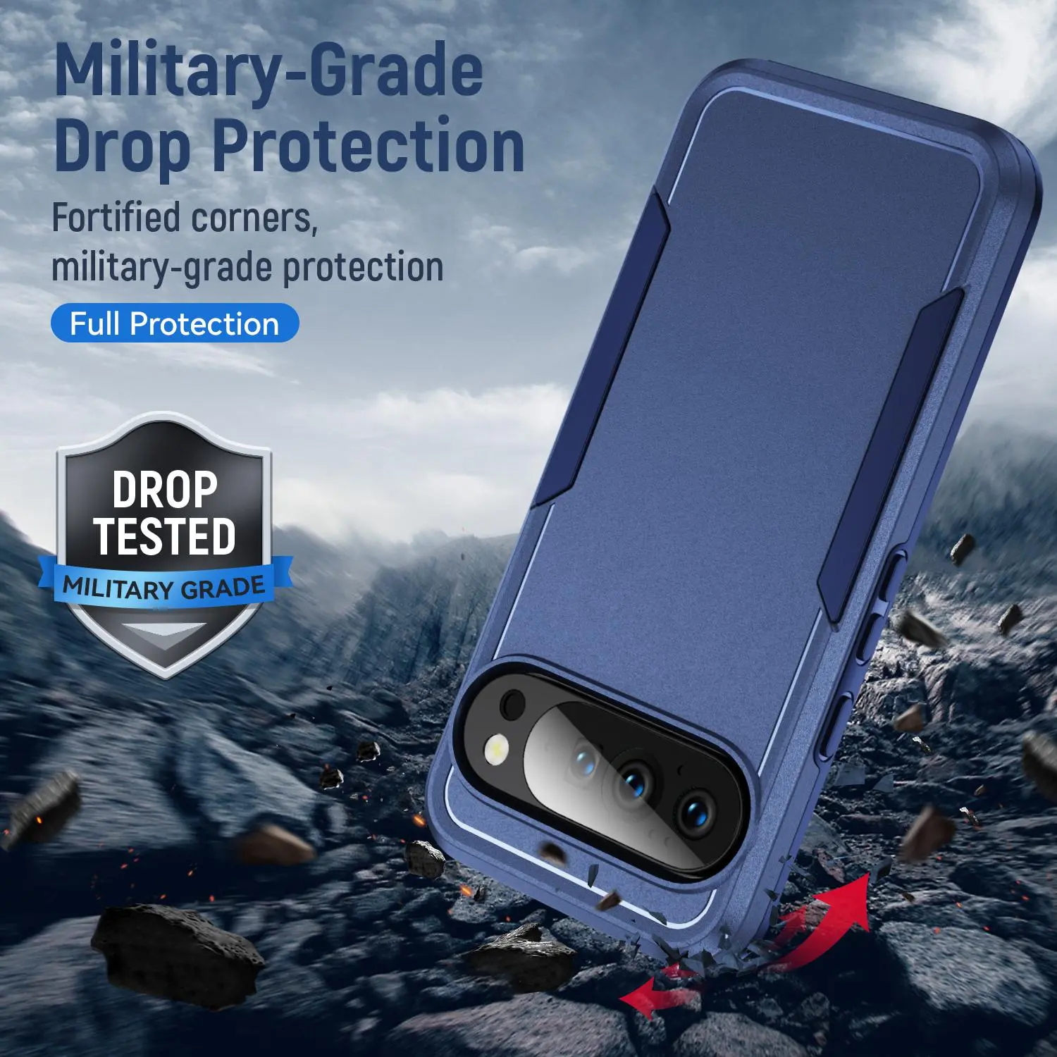 Google Pixel 11 Pro XL Hoesje Schokbestendige Hardcase Back Cover Blauw afbeelding 7
