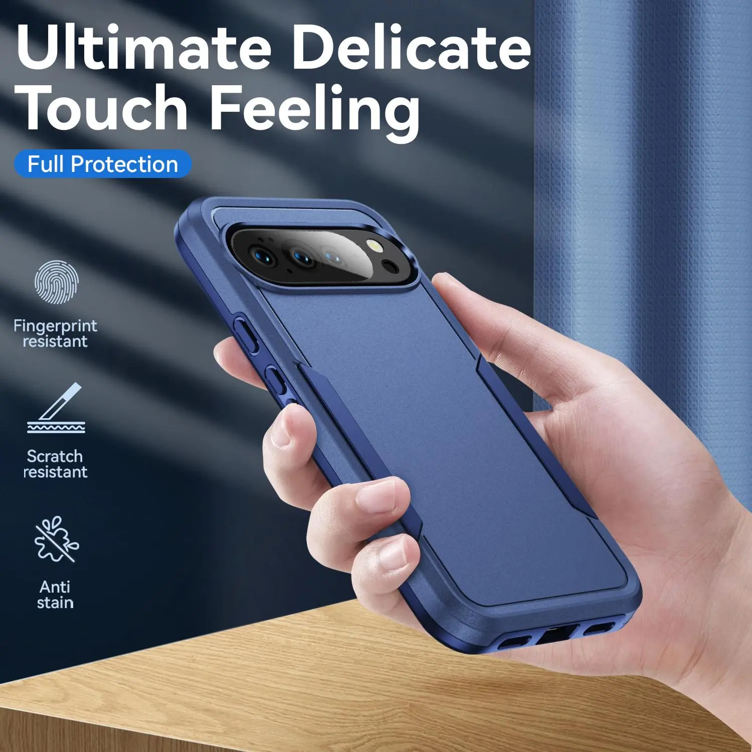 Google Pixel 11 Pro XL Hoesje Schokbestendige Hardcase Back Cover Blauw afbeelding 5
