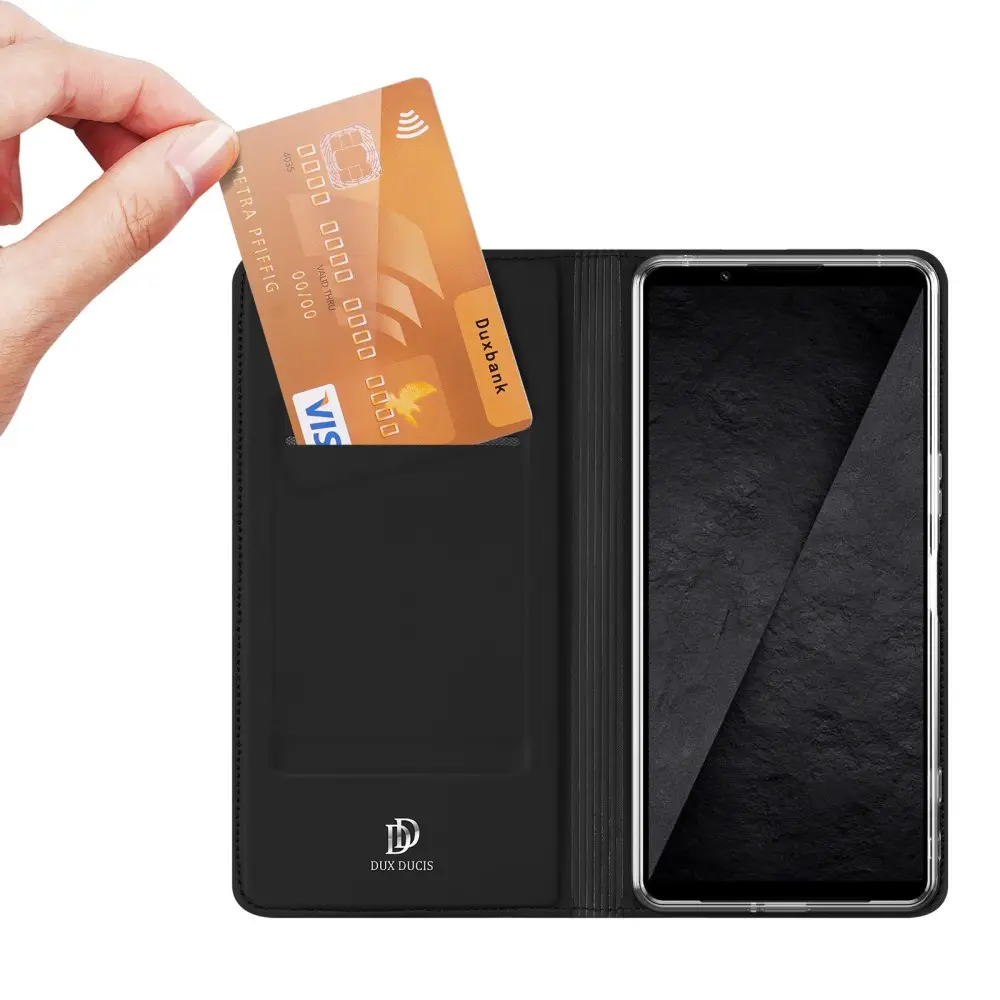 Dux Ducis Skin Pro Sony Xperia 1 VIII Hoesje Portemonnee Book Case Zwart afbeelding 2
