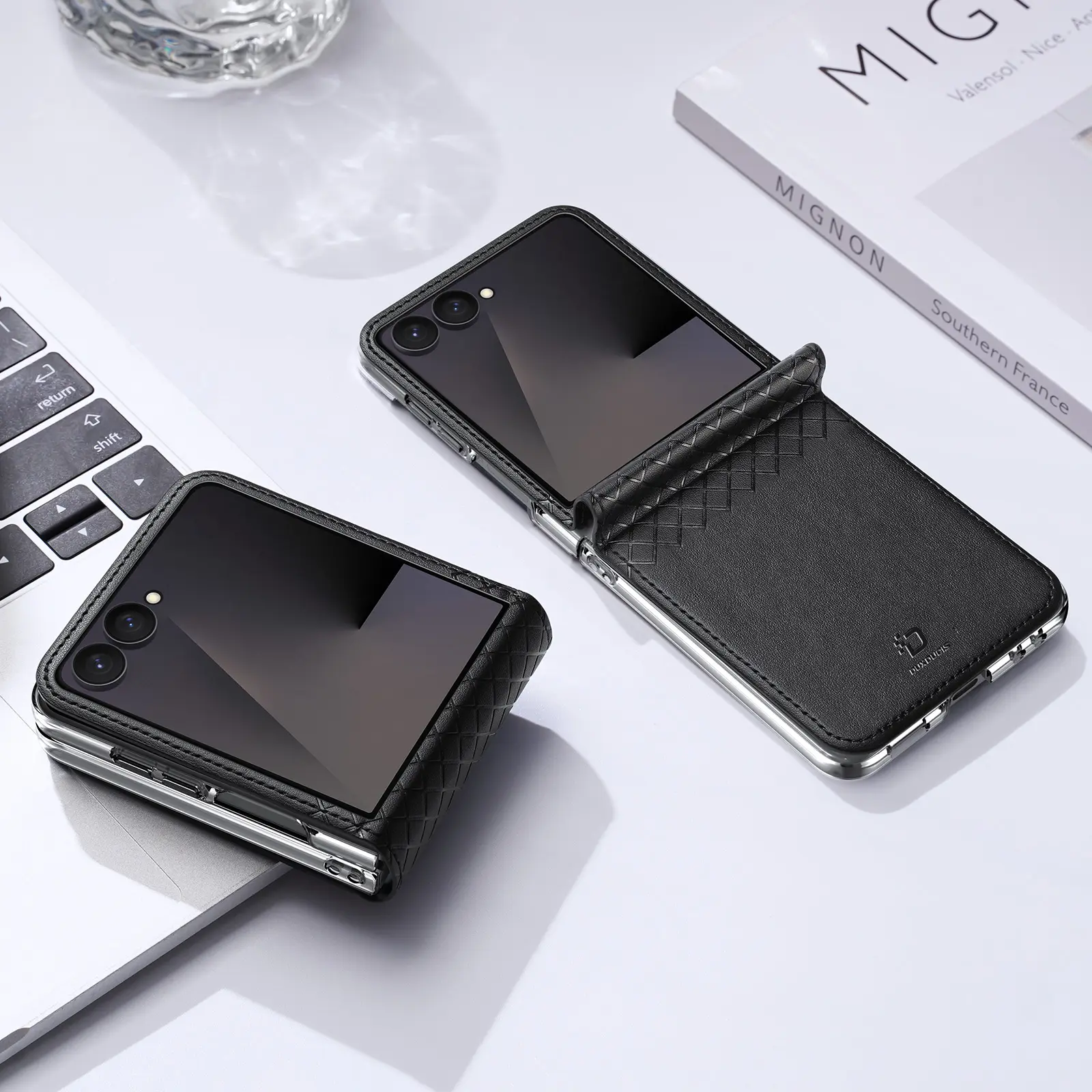 Dux Ducis Bril Samsung Z Flip 8 Hoesje Back Cover Zwart afbeelding 10