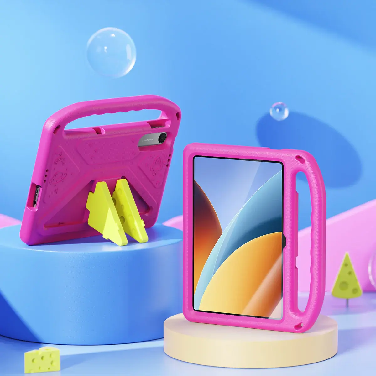 Dux Ducis PUFF Xiaomi Redmi Pad 2 Kinder Tablethoes met Handvat Roze afbeelding 3
