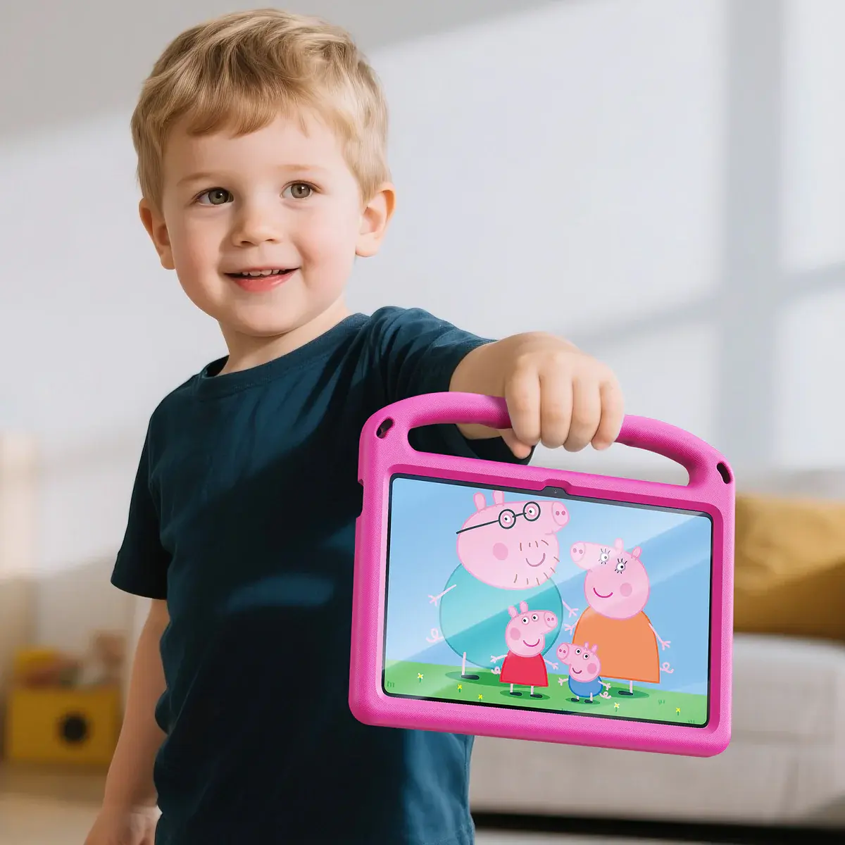 Dux Ducis PUFF Xiaomi Redmi Pad 2 Kinder Tablethoes met Handvat Roze afbeelding 6