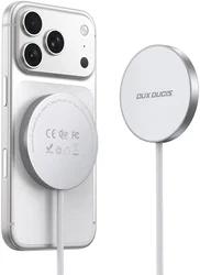 Dux Ducis H1 Qi2.2 Draadloze Oplader 25W met MagSafe en USB-C Kabel Wit afbeelding