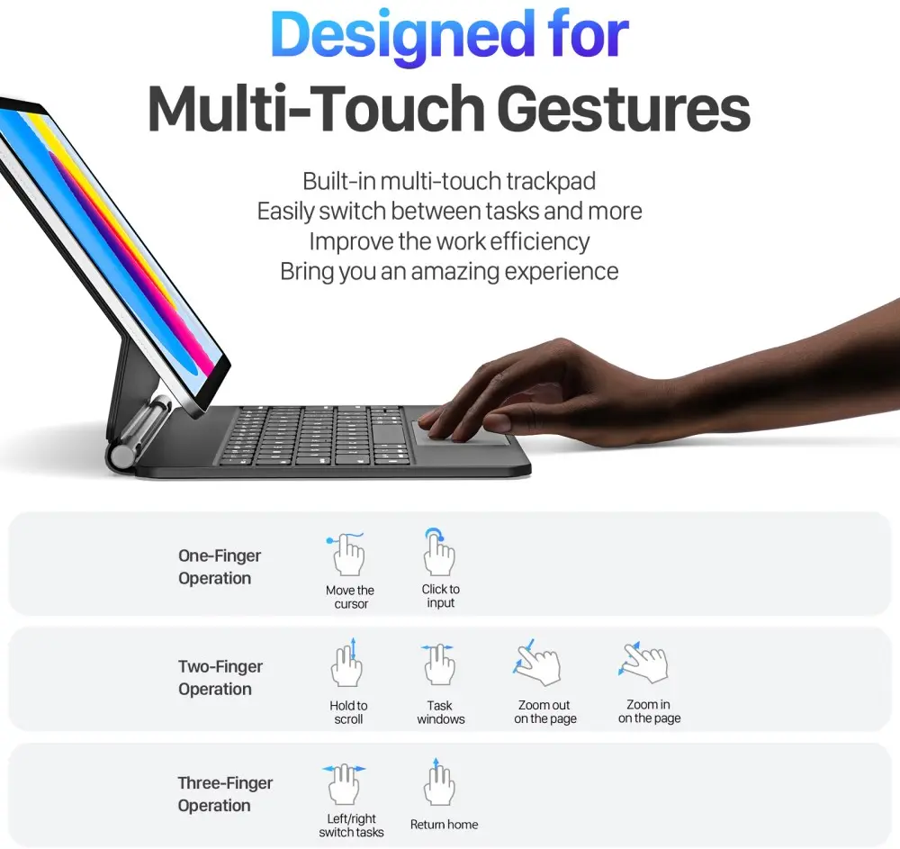 DUX DUCIS Bluetooth toetsenbordhoes iPad 11 / iPad 10,9 - Zwart afbeelding 3