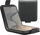 Rosso Deluxe Samsung Galaxy Z Flip 8 Hoesje Echt Leer Book Case Zwart