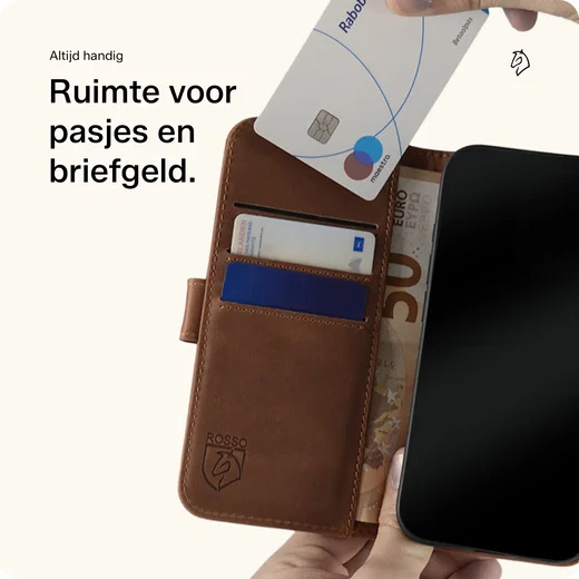 Rosso Deluxe Samsung Galaxy Z Fold 8 Hoesje Echt Leer Book Case bruin afbeelding 5