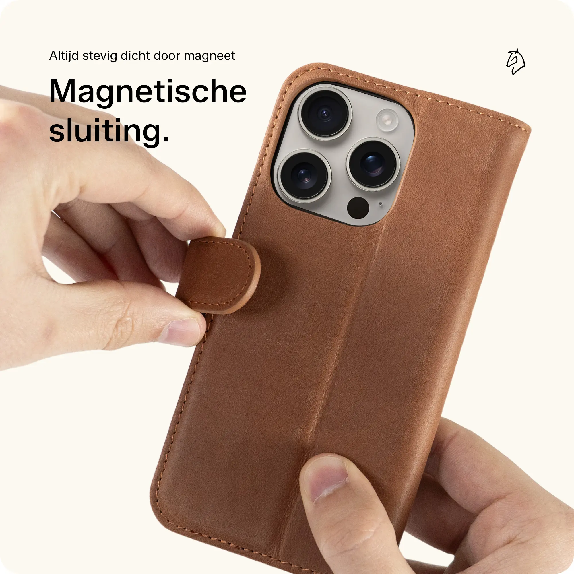 Rosso Deluxe Samsung Galaxy Z Fold 8 Hoesje Echt Leer Book Case bruin afbeelding 6