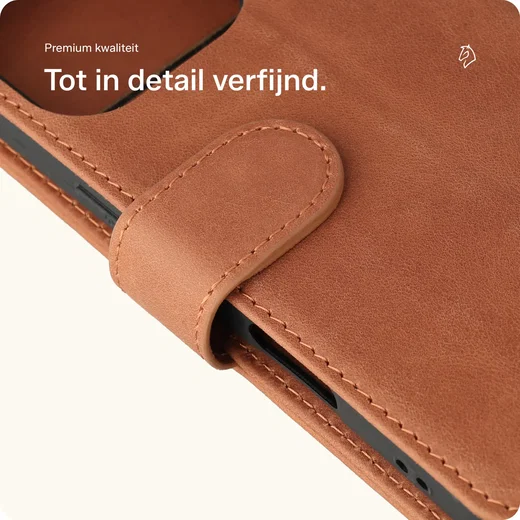 Rosso Deluxe Samsung Galaxy Z Fold 8 Hoesje Echt Leer Book Case bruin afbeelding 7