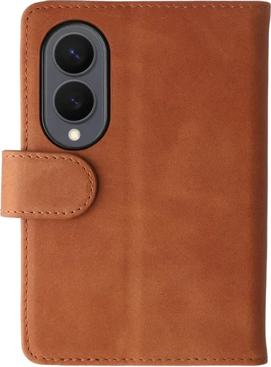 Rosso Deluxe Samsung Galaxy Z Fold 8 Hoesje Echt Leer Book Case bruin afbeelding 2