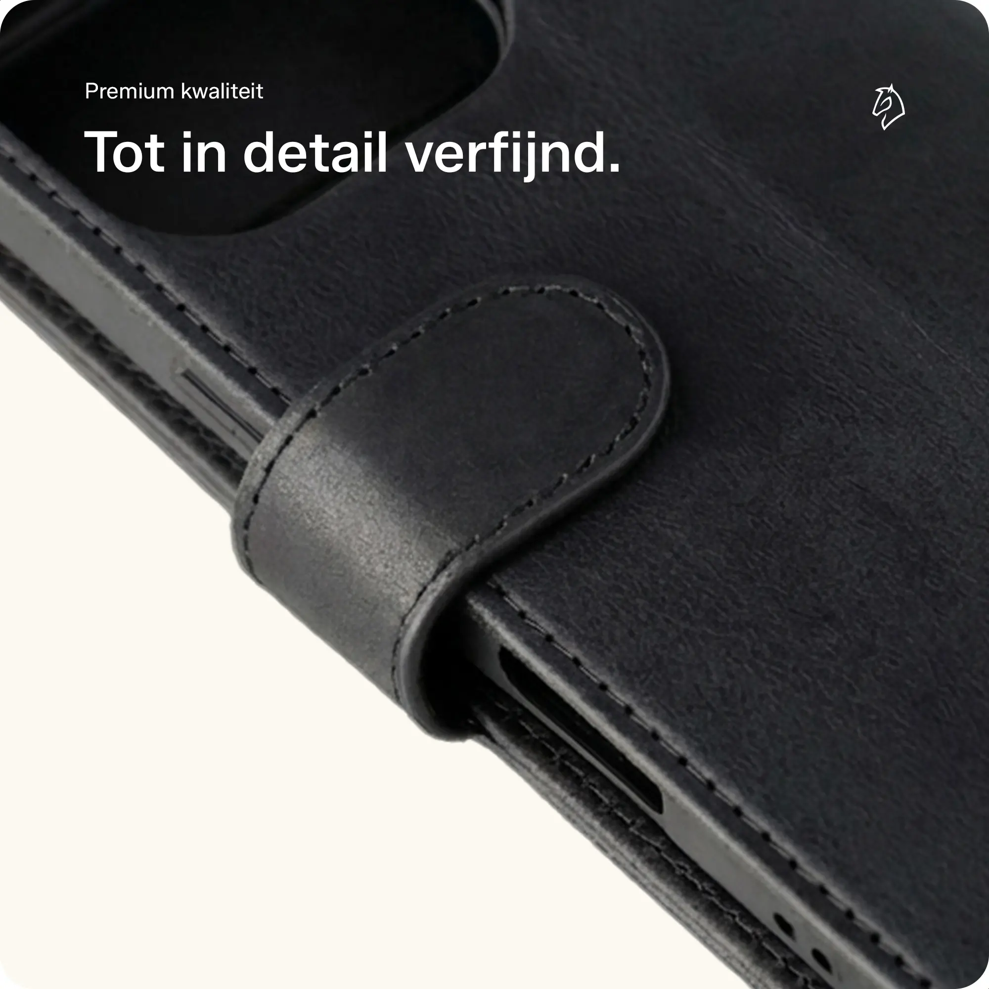 Rosso Deluxe Samsung Galaxy Z Fold 8 Hoesje Echt Leer Book Case Zwart afbeelding 6