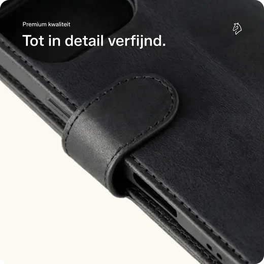 Rosso Deluxe Samsung Galaxy Z Fold 8 Hoesje Echt Leer Book Case Zwart afbeelding 6